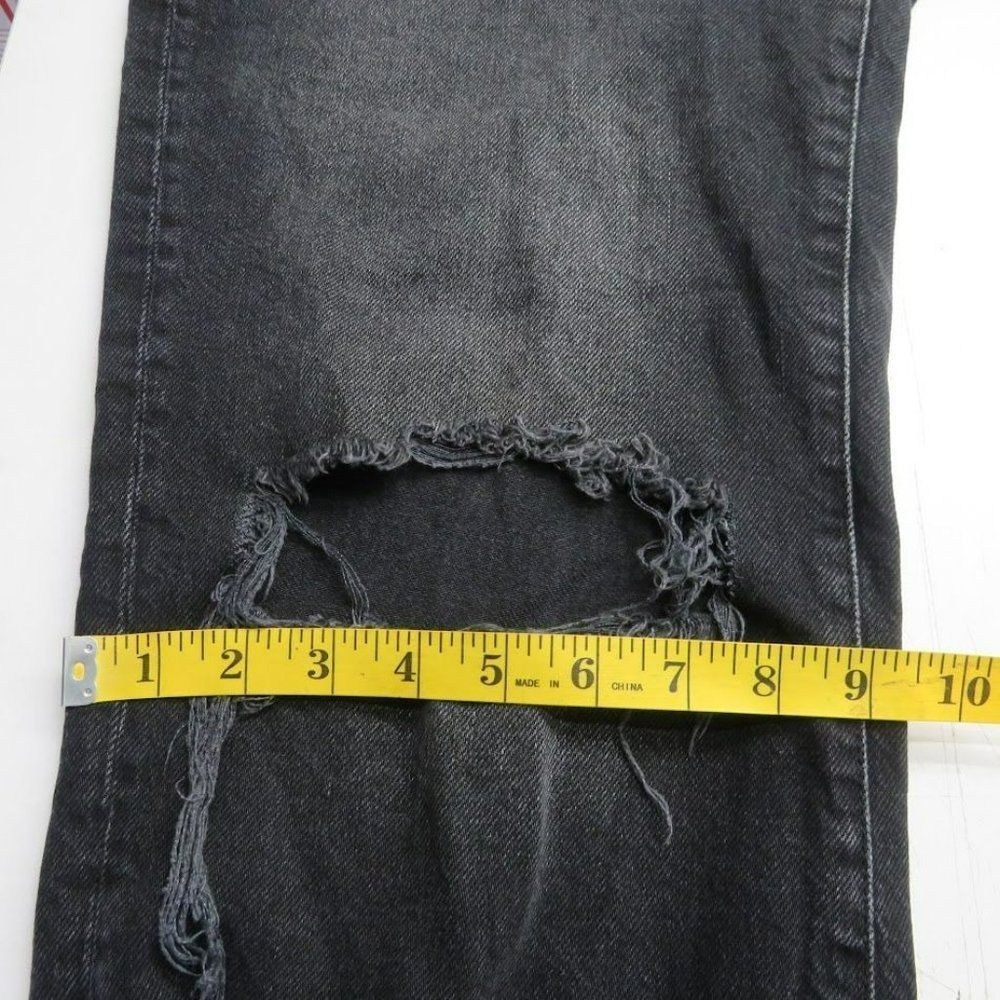 Free People We The Free Destressed Wide Leg Jeans Size 29 Black Denim - Picture 11 of 14